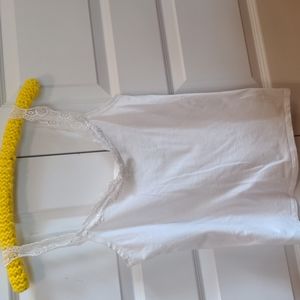 Lace trim white camisole